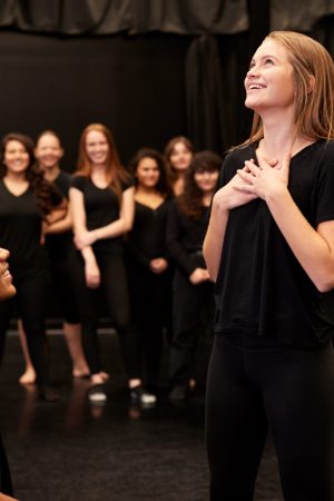 Male,And,Female,Drama,Students,At,Performing,Arts,School,In